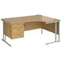 Dams International Right Hand Ergonomic Desk MC16ERP3SO 1,600 x 1,200 x 725 x 800 - 990 mm