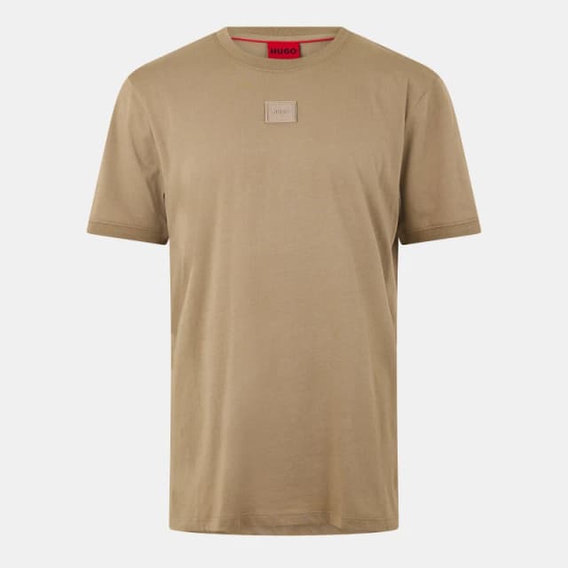 Hugo Mens Regular Fit T-Shirt Open Brown male S