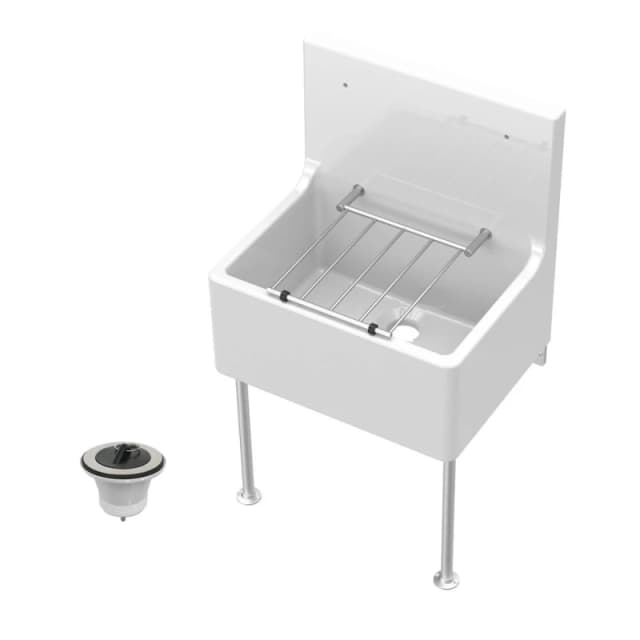 Balterley Traditional Fireclay Cleaner Sink With Waste And Legs - 515 X 535 X 393mm