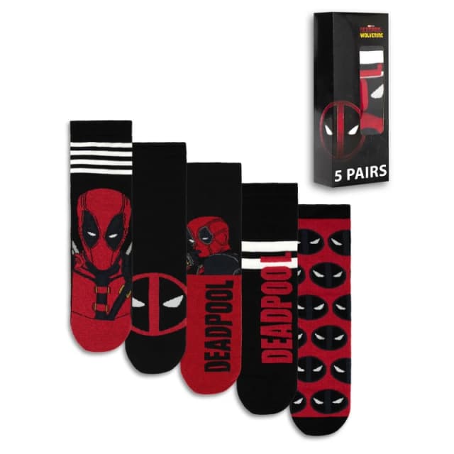 Marvel Marvel Men Calf Socks Set of 5 in Black Size: 7-11 Black 7-11 Male 5063203288960