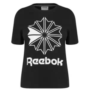 Reebok Starcrest Logo T Shirt Womens - Black