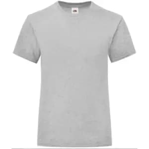Fruit Of The Loom Girls Iconic T-Shirt (9-11 Years) (Heather Grey)