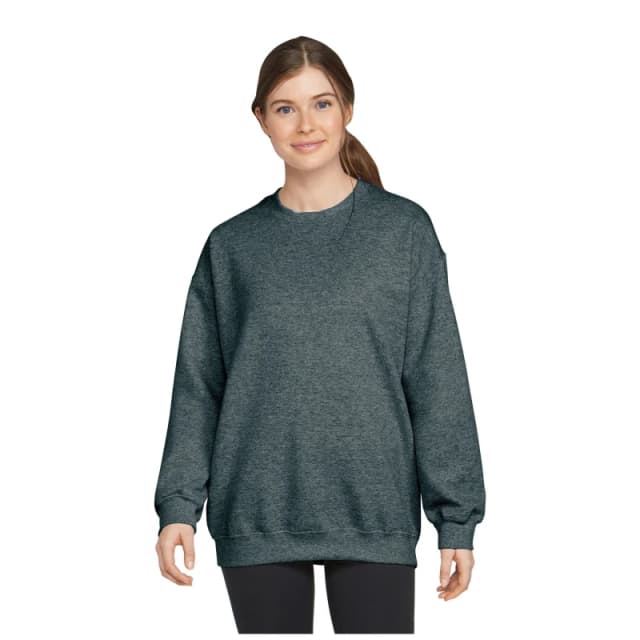 Gildan Womens Softstyle Heather Midweight Fleece Top in Grey Size: Small Grey Female S