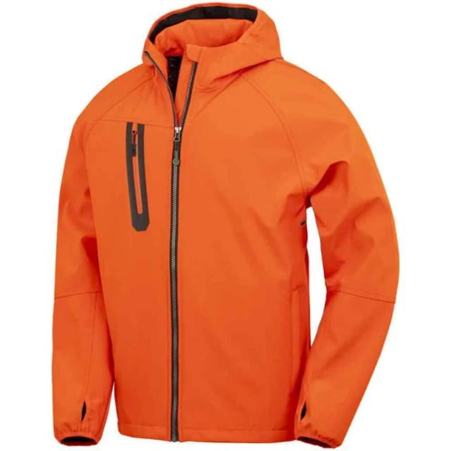 Result Result Men Hooded 3 Layer Printable Soft Shell Jacket in Pale Orange Size: X-Small Pale Orange XS Male 5063750388052
