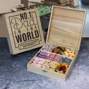 Personalised No. 1 Dad Wooden Sweet Box