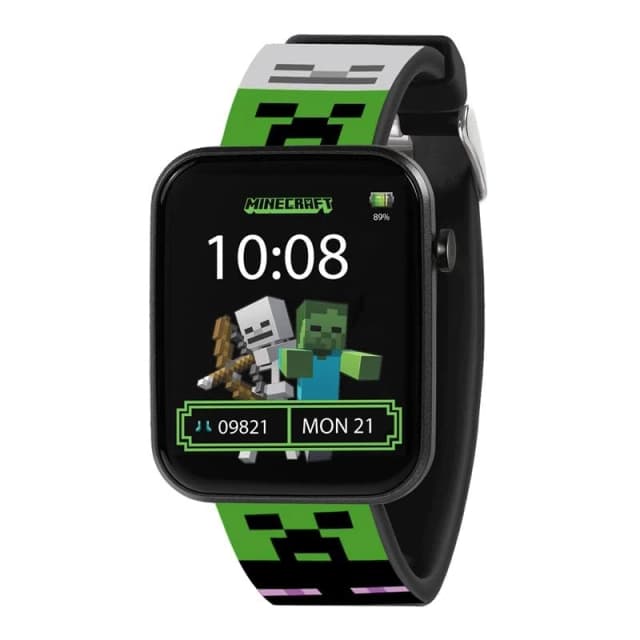 Accutime Minecraft MIN4363ARG Kinder-Smartwatch mit grunem bedrucktem Armband