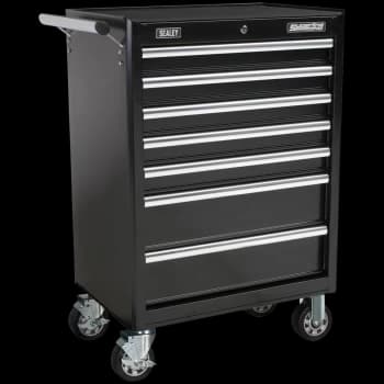 Sealey Superline Pro 7 Drawer Heavy Duty Roller Cabinet Black