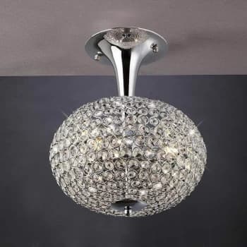 Vado Semi-Plafond 3 Bulbs polished chrome / crystal