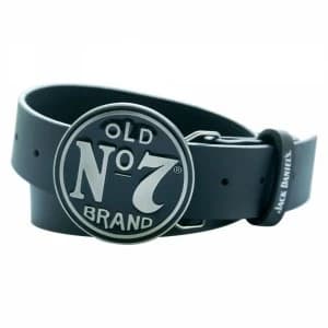 JACK DANIEL'S Classic Old No. 7 Circular Black Belt Buckle, Large Leather Belt