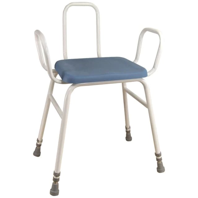 Loops Perching Stool with Arms and Backrest - 500 650mm Height Padded Wipe Clean Seat Multi