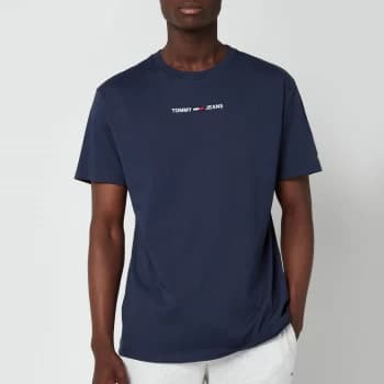 Tommy Jeans Mens Small Text T-Shirt - Twilight Navy - L