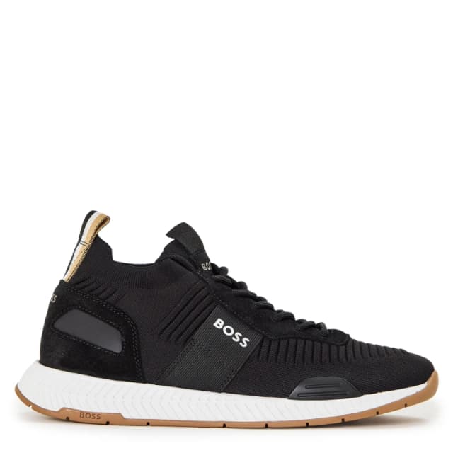 Boss Mens Titanium Knit Runners, Sock-like Fit Charcoal male 10 (44)