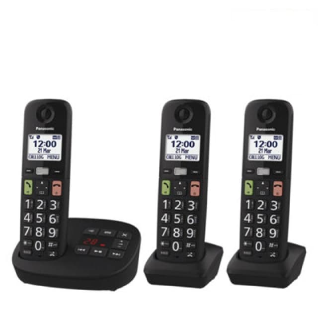 Panasonic KX-TGU133EB Digital Cordless Answering System Triple set Black