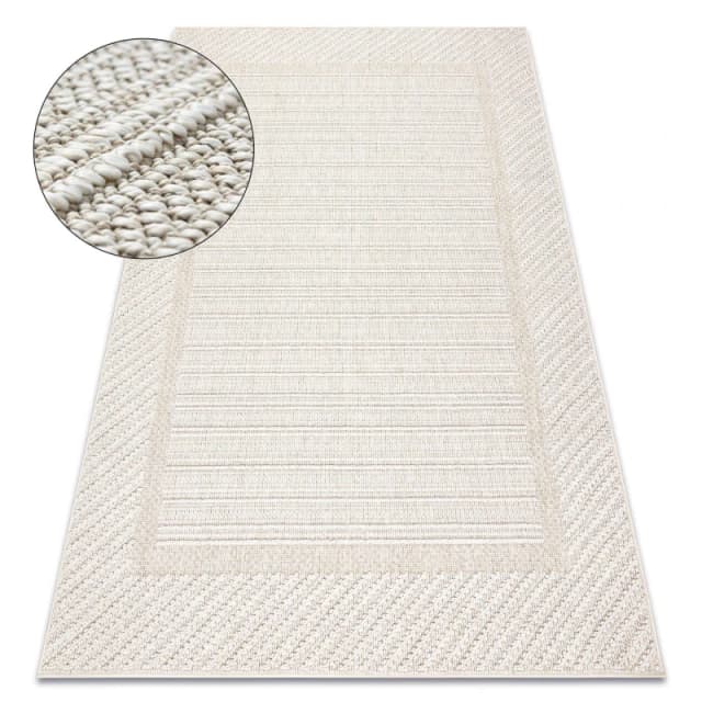 RugsX Carpet Jersey 19261 Beige - Frame, Structural, Loop Boho 80X150 Cm