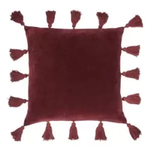Medina Velvet Tasselled Cushion Berry