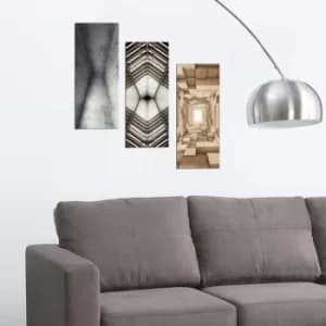 BME009 Multicolor Decorative Framed MDF Painting (3 Pieces)