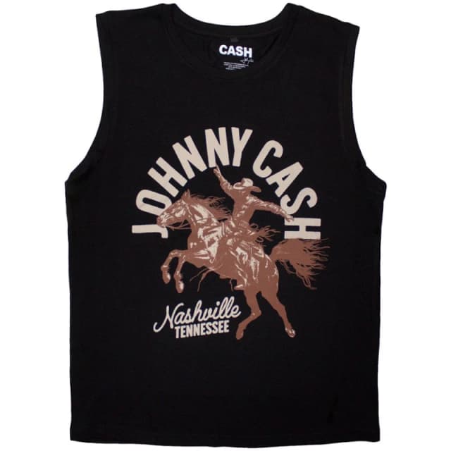 Johnny Cash Johnny Cash Men Nashville Concert Tank Top in Black Size: Medium Black M Male 5063750833804