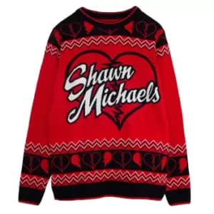 WWE Mens Shawn Michaels Knitted Jumper (3XL) (Red/Black)