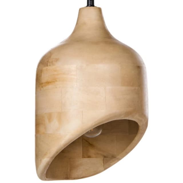 Beliani Pendant Lamp Gandaki Mango Wood Light Brown