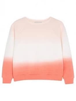 Mintie By Mint Velvet Girls Dip Dye Sweatshirt - Coral