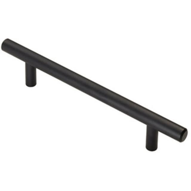 Loops T Bar Cupboard Pull Handle 188 x 12mm 128mm Fixing Centres Matt Black unisex