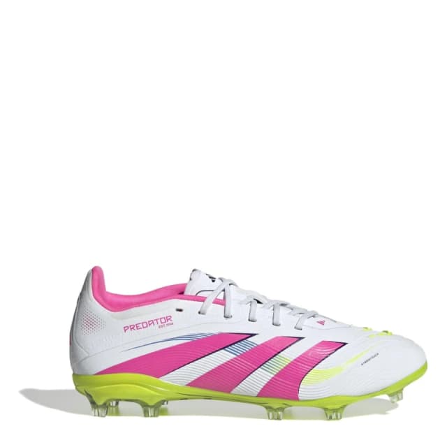 adidas Predator Elite Childrens Firm Ground Football Boots White/Pink male C10 (28)