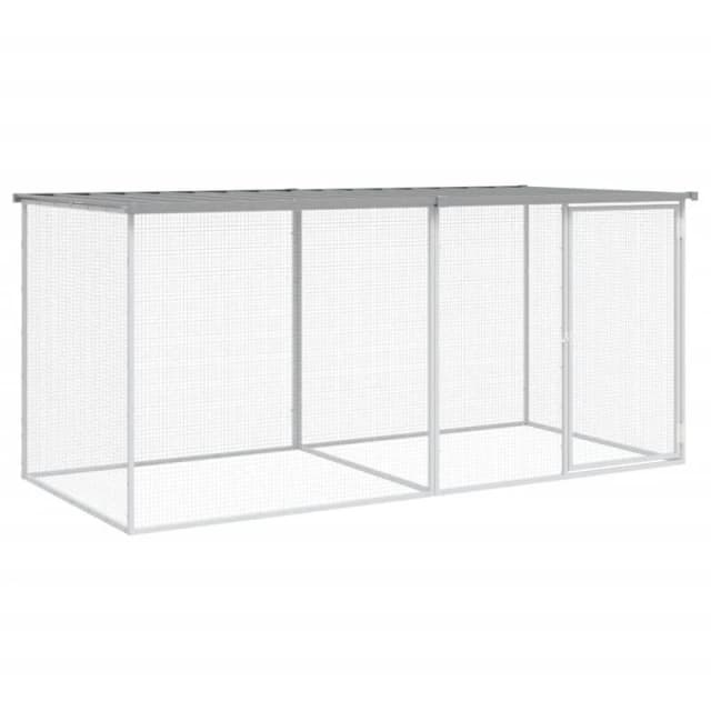 VIDAXL Chicken Cage with Roof Light Grey 203x98x90cm Galvanised Steel vidaXL 8720845916695
