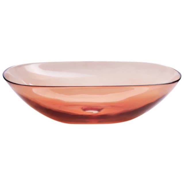 Beliani Countertop Basin Moengo 540 X 360 mm Solid Surface Light Red