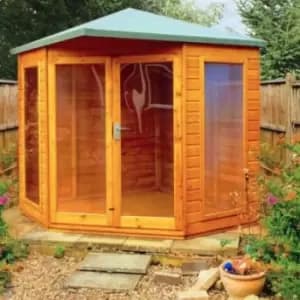 Shire Larkspur 7' 1" x 7' 1" Apex Summerhouse - Premium Dip Treated Shiplap