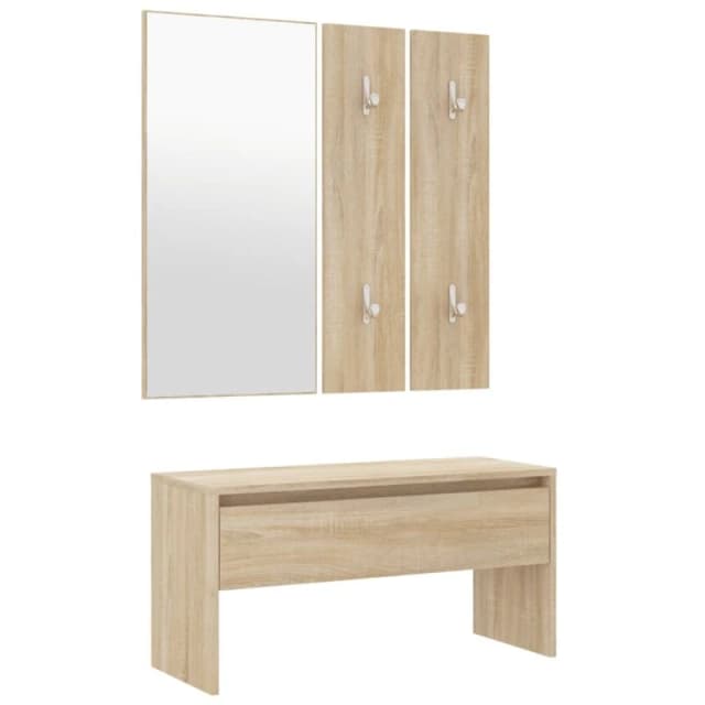 vidaXL Hallway Furniture Set Sonoma Oak Engineered Wood, Brown 808786