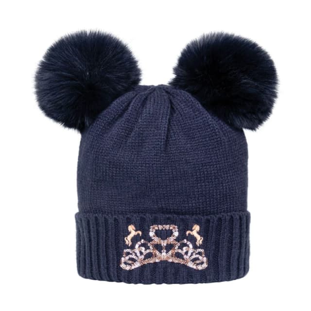 Little Rider The Princess & The Pony Bobble Beanie in Mid Navy Mid Navy Unisex One Size