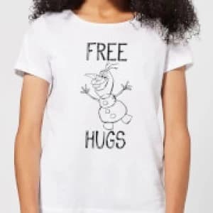 Disney Frozen Olaf Free Hugs Womens T-Shirt - White