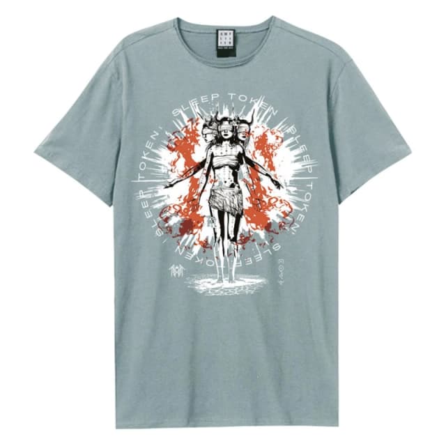 Amplified Amplified Men Rain Sleep Token T-Shirt in Pale Blue Size: X-Small Pale Blue XS Male 5063574976176