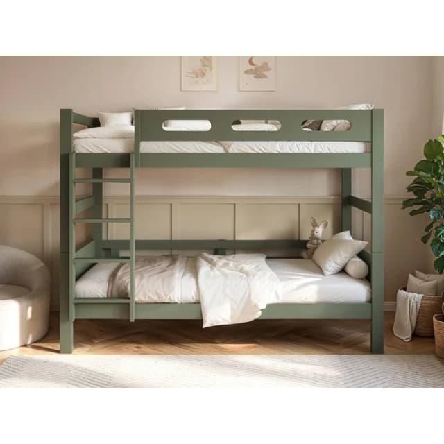 Flair Elijah Detachable Wooden Bunk Bed in Green Size: Single Green Unisex Single