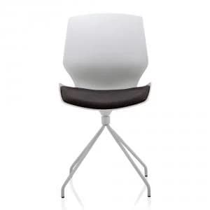 Trexus Florence Spindle Visitor Chair Dark Grey Fabric Seat White