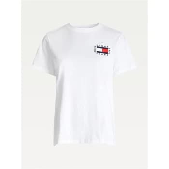 Tommy Jeans Box Flag T Shirt - White YBR
