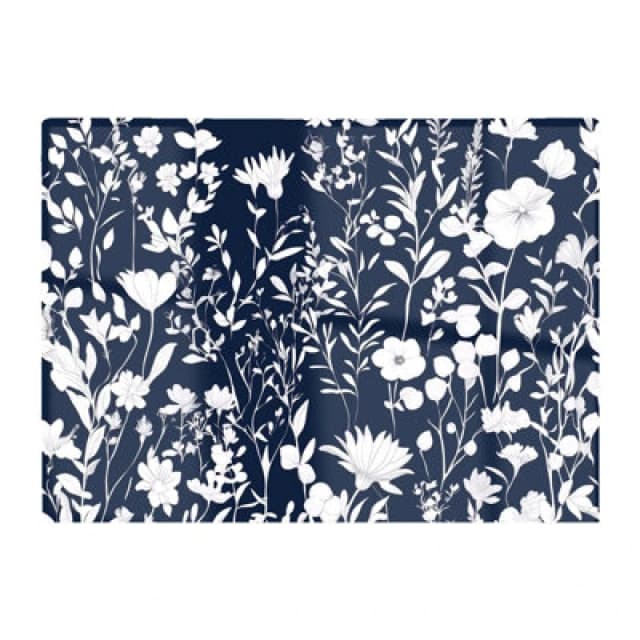 Warren Reed Designer Blue And White Floral Silhouette Chopping Board