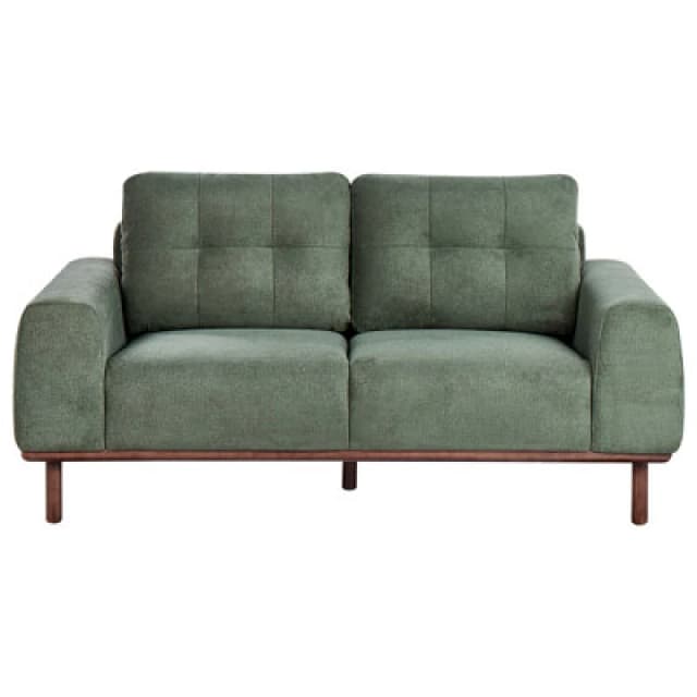 Beliani Sofa 2 Seater Laurila Fabric Green