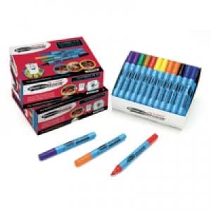 Show-me Fine Point Slim Barrel Drywipe Assorted Marker Pack of 50 FP