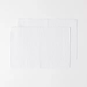 Cotton Plain White Pack of 2 Placemats - Homescapes