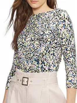 Ted Baker Normma Half Sleeve Fleck T-Shirt - Black, Size 1, Women