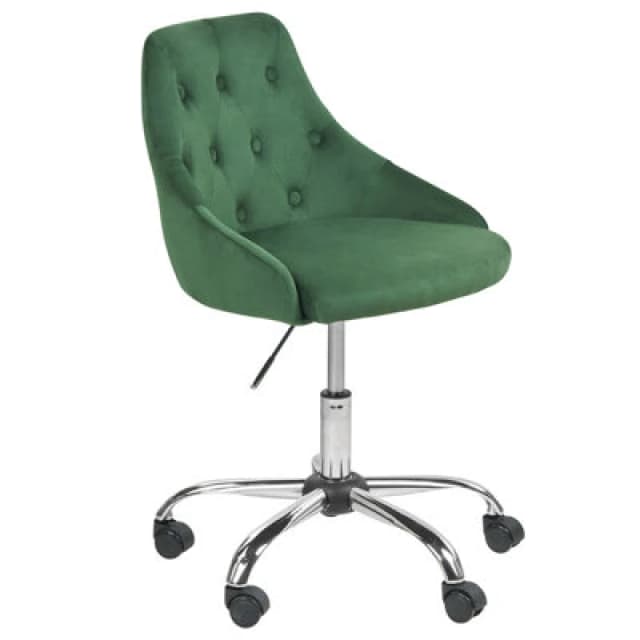 Beliani Desk Chair Parrish Velvet Emerald Green