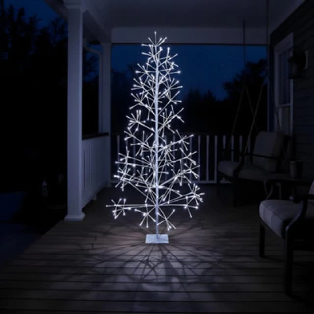 Shatchi 3ft Prelit Twig Christmas Tree White Leds