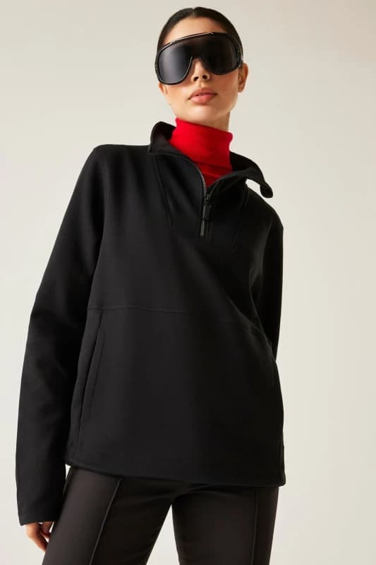 Dare 2b Womens Wander 1/4 Zip Sweater in Jet Black Size: 10 Jet Black Female 10