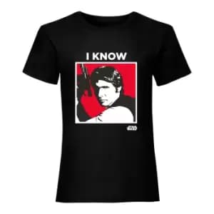 Star Wars Womens/Ladies I Know Han Solo Boyfriend T-Shirt (S) (Black)