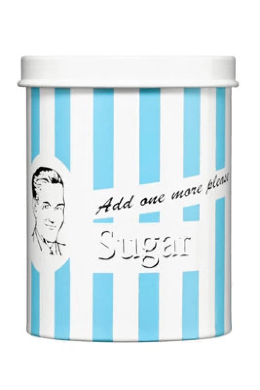 Premier Housewares Candy Stripe Add one more please Blue Sugar Canister Blue