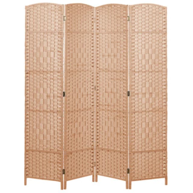 Beliani 4 Panel Room Divider Lappago Natural 163cm 170 Cm