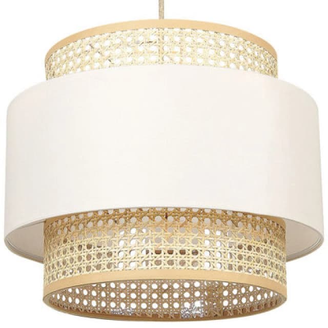 Beliani Pendant Lamp Yumuri Rattan Light Beige