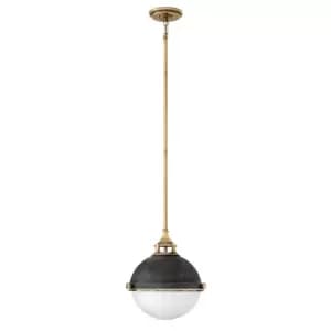 Hinkley Fletcher 2 Light Pendant Aged Zinc with Heritage Brass