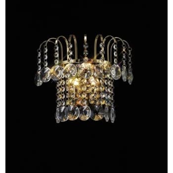 Rosina wall light with switch 2 lights gold / crystal